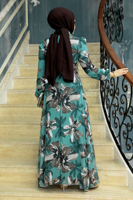  Almond Green Long Dress for Muslim Ladies 279322CY